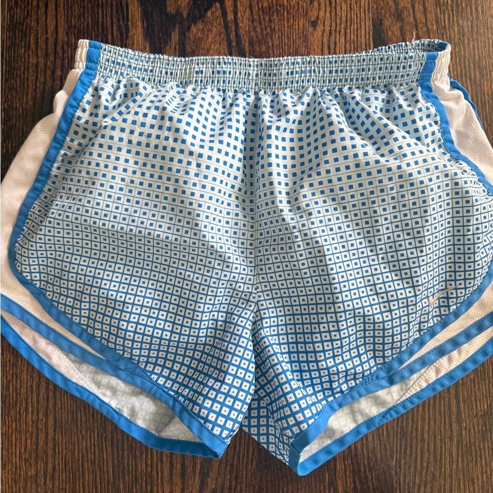 Nike Blue and White Athletic Shorts Lightweight Breathable